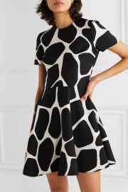 Valentino - Printed wool and silk-blend crepe mini dress at Net A Porter